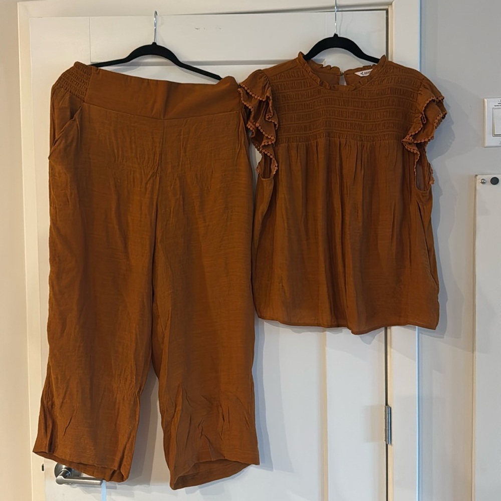 2 piece set - pumpkin spice color